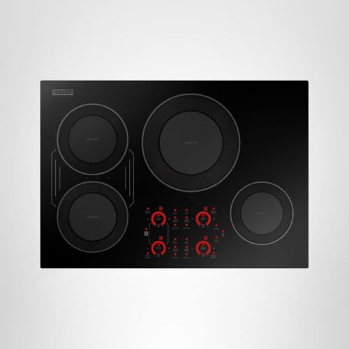 Empava 30 Inch Built-in Induction Cooktop 4 Burner, Bridge-SYNC, Auto RapidHeat, 3 Preset Modes, Pan Sensor, Hardwired 208~240V, 40A, Black Vitro Ceramic Glass