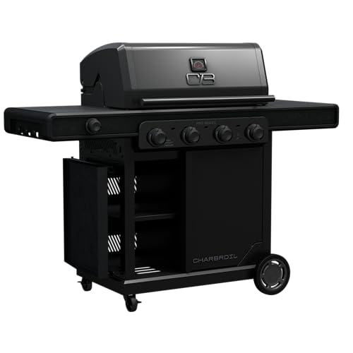 Charbroil Pro Series with Amplifire Infrared Technology 4-Burner Propane Gas Grill Cabinet with Side Burner, Black - 463281024