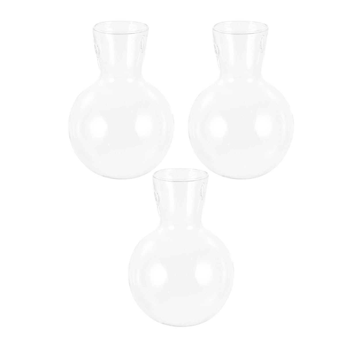 DRESSOOS 3pcs Glass Hydroponics Vase with Wooden Stand, High Borosilicate Plant Propagation Station for Desktop Terrarium and Home Garden Décor