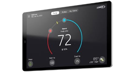 Lennox S40 (22V24) Smart Thermostat, Touchscreen, WiFi, Communicating System Control, Programmable, Geo-Fencing, Remote Access, Alexa Enabled, Easy Installation, Non-Returnable Factory Warranty