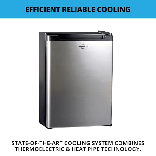 Koolatron 12V / 110V Refrigerator - Mini Fridge for Trucks Cool Storage for Kitchen Bedroom Office Travel Camping Dorms Compact Free Standing Neveras Pequeñpara Apartment 1.76 cu.ft - Black