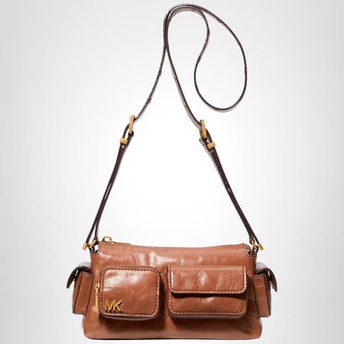 Michael Kors Women's Dakota Small Convertible Pocket Crossbody Bag, Antique Gold-Tone Hardware/Luggage