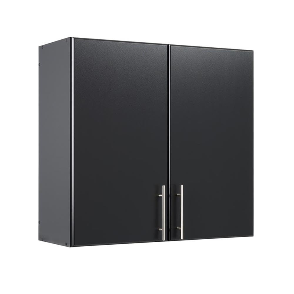 Prepac Elite Functional 8-Piece Garage Cabinets and Storage System Set G, Simplistic Garage Shop Cabinets 16" D x 128" W x 89" H, Black, BRSX-1016-8M