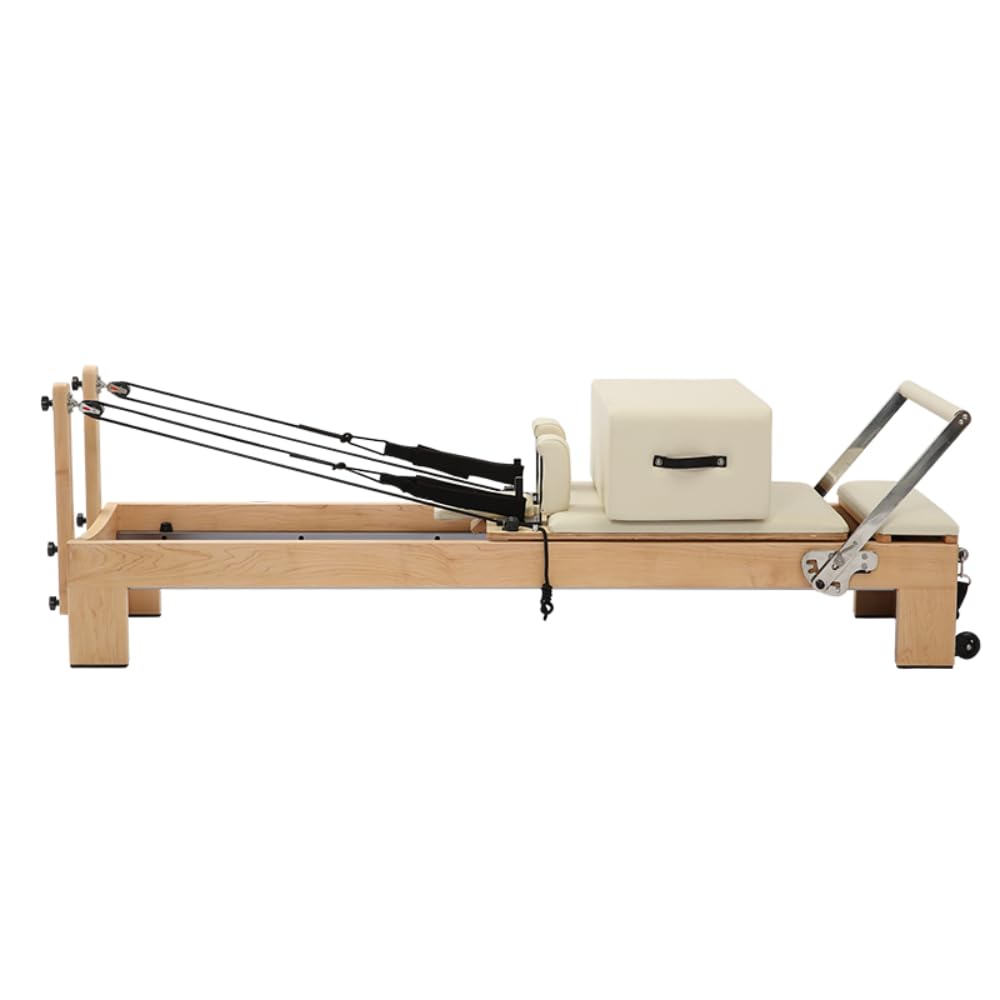 ZGSDTF Pilates Reformer Sitting Box 27.4 x 15.6 x 11.2 inches, Pilates Equipment Accessories, Suitable for Home Workouts and Professional Studio Use (Off-White)