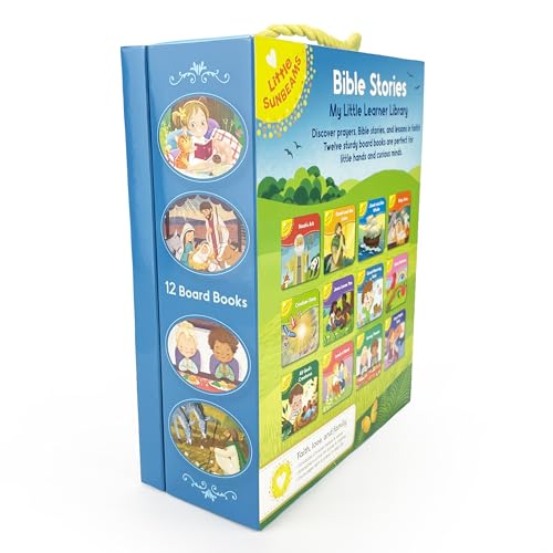 My Little Learner Library: Bible Stories - Christian (12 Board Books) for Toddlers