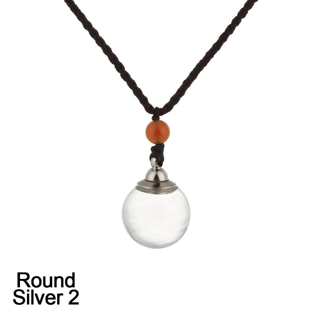 925 Sterling Silver Blood Vial Necklace For Women and Men - Glass Pendant Perfume Bottle - Water Container Jar Necklaces For Liquid Oil Diffuser Jewelry