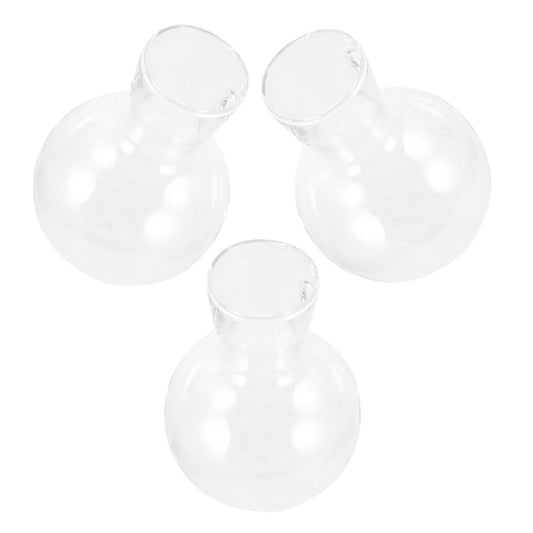 VICASKY 3pcs Hydroponic Glass Vase with Wood Stand, High Borosilicate Propagation Station for Indoor Plants and Flower Terrariums, Glass Plant Holder for Home Décor