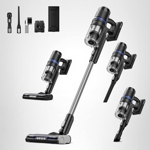 Eureka Cordless Vacuum Cleaner, Anti-Tangle Brushroll, Rechargeable Stick Vacuum, Lightweight for Carpet, Hard Floor, Pet Hair, Black NEC451BL
