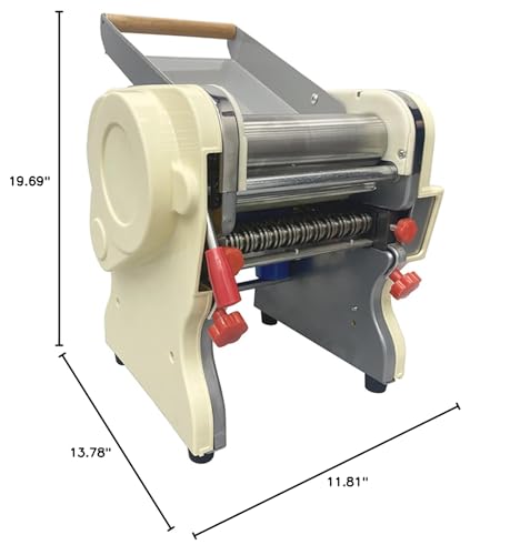 WYDDDARY Electric Pasta Press Maker Noodle Machine Stainless Steel Electric Noodle Maker with 0.12inch/3mm and 0.35in/9mm Wide Knife for Home Commercial 110V