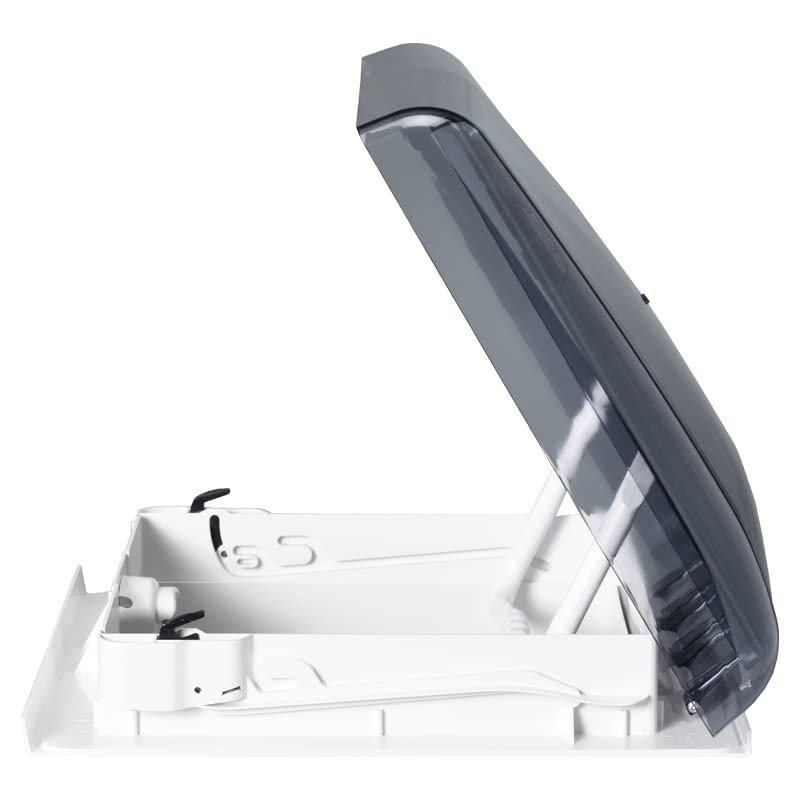 MAXXAIR SKYMAXX 00-97510 Skylight Plus Manual Lift lid with 3 Open Positions -White Interior Frame with LED Lighting