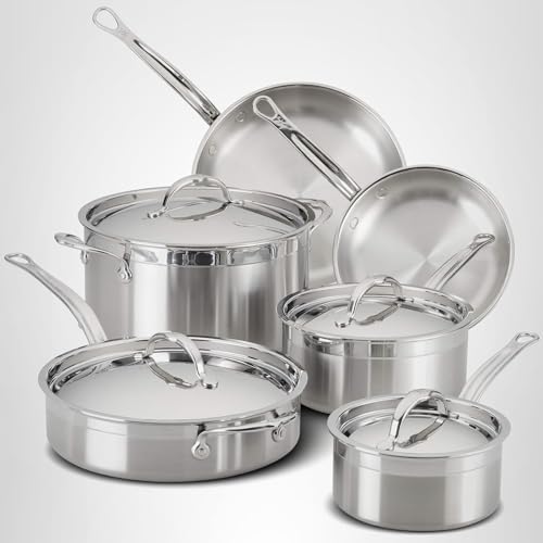 Hestan - ProBond Collection - Professional Clad Stainless Steel 10-Piece Ultimate Cookware Set, Induction Cooktop Compatible
