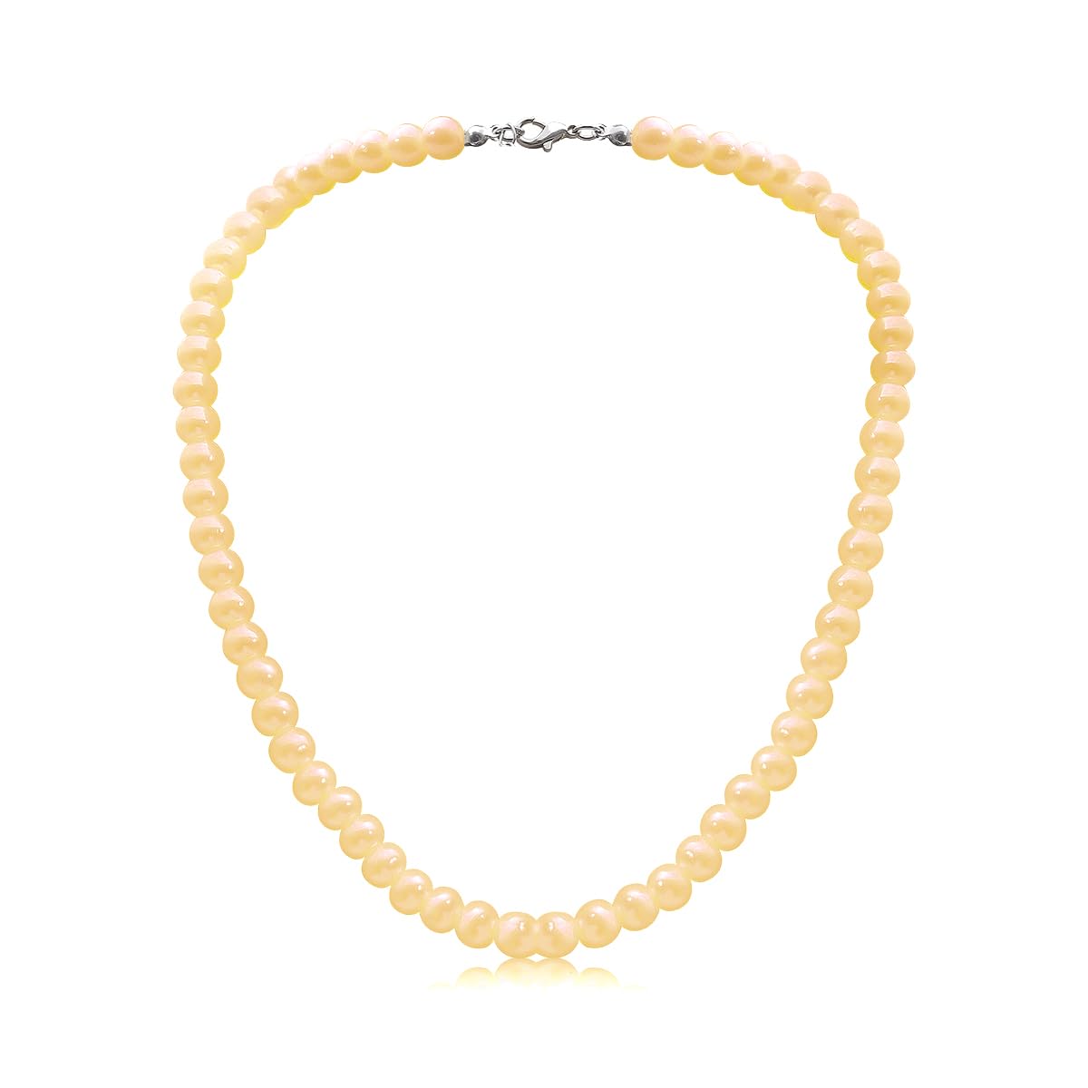 8mm Pearl Choker Necklace Multicolor 1920s Dainty Beads Necklace Costume Prom Party Statement Jewelry for Women-yellow