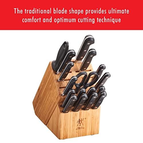 ZWILLING Professional S 18-Piece Knife Block Set, Chef Knife, Serrated Utility Knife, Steak Knife Set, Black