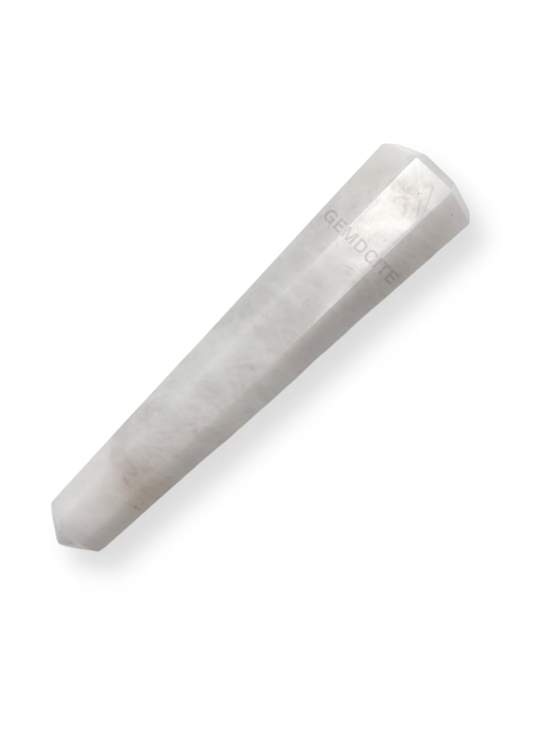 WholesaleGemShop 3 Inch (70 mm) Gemstones Snow Quartz Obelisk Tower Jumbo Facet Aura Rock Crystal Natural Polished Earth Wand Spirit
