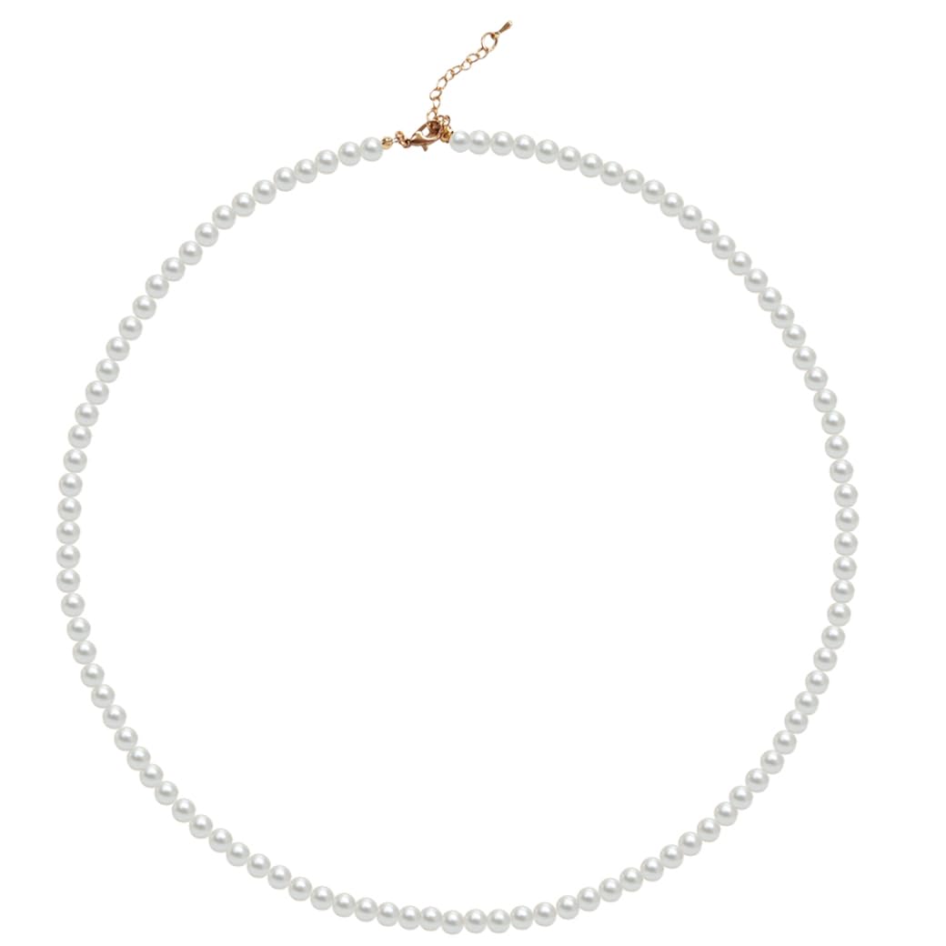 UAREBST Faux Pearl Necklace for Women, 4mm White Imitation Pearl Necklace, Delicate Round Glass Pearl Necklace, Pearl Choker Necklace for Brides Bridesmaid, Elegant Wedding Necklace
