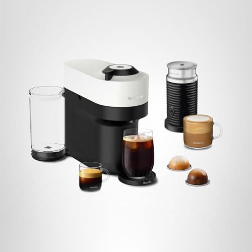 Nespresso Vertuo Pop+ Coffee and Espresso Maker by Breville with Milk Frother, Coconut White