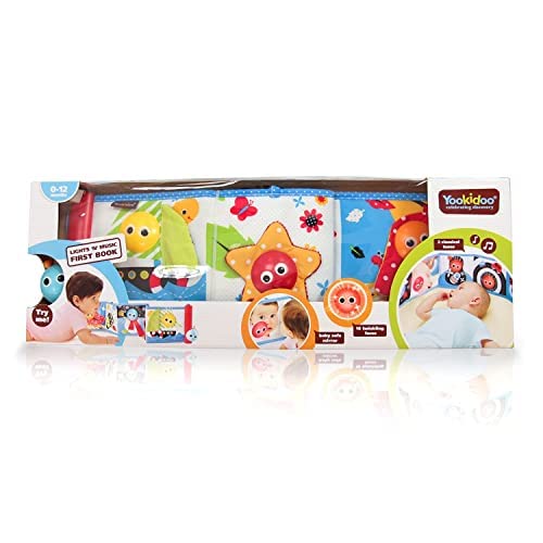 Yookidoo First Soft Cloth Baby Book - Lights and Music (0 to 12 Months). Essential Toy for Infant and Newborn's Playmats Promotes Sensory Development and Tummy-Time Training