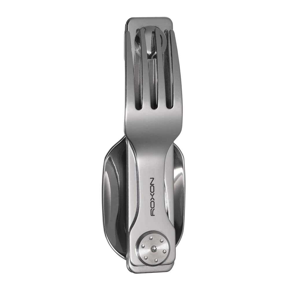 Roxon C2 Camping Utensil 2 in 1 Detachable Folding Cutlery with Fork & Spoon for Outdoor, Camping, Hiking, Easy to Carry Highly Practical Tableware