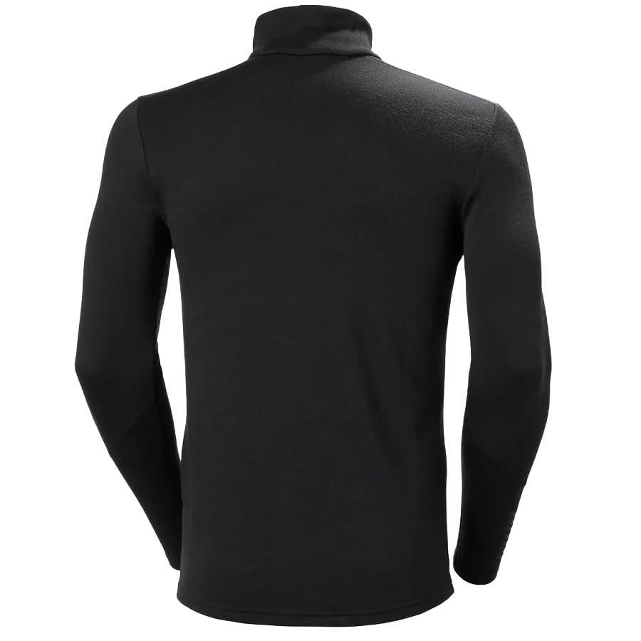 Helly Hansen LIFA Merino Midweight Half-Zip Base Layer for Men - Performance Wicking Interior, 990 Black - Medium