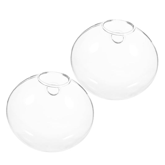 Mobestech 2pcs Glass Flower Vase Wall Mount Hydroponic Wall Plant Terrarium Decorative Hanging for Indoor Plants