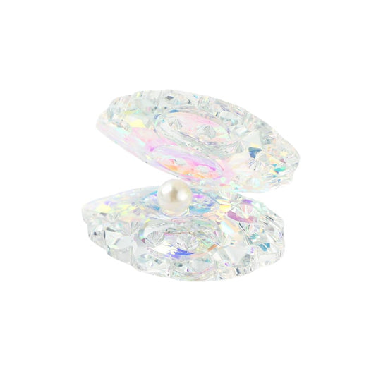NOIAFZY 1Pcs Vibrant AB Color Crystal Pearl Shell Ornament Glass Decorative Crystal Pearl Shell Decor Tabletop Display Jewelry Storage