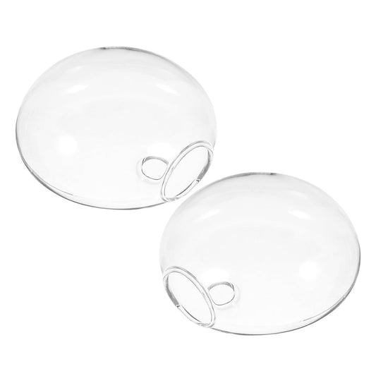 SEWACC 2pcs Glass Wall Hanging Flower Vase for Plants, Hydroponic Decorative Container, Indoor Wall-Mounted Terrarium Vase for Home and Office Décor