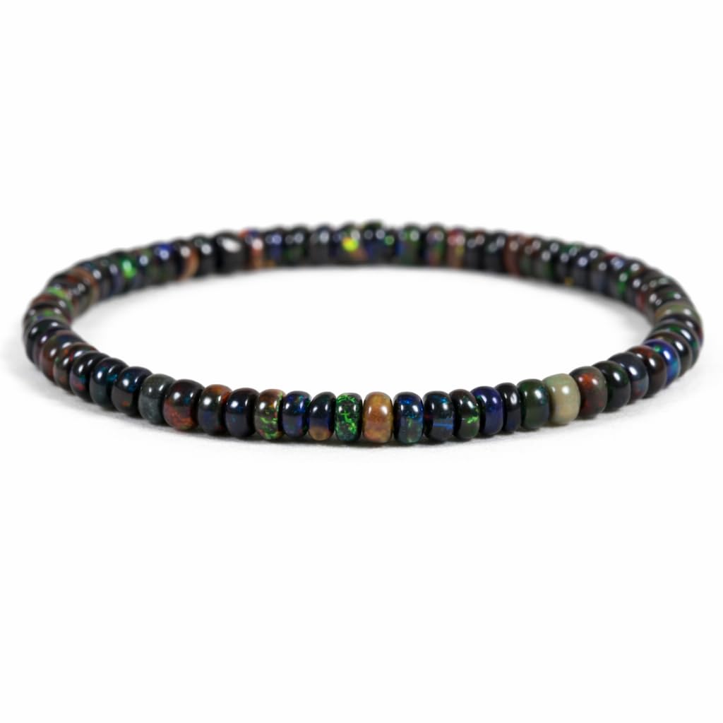 GEMS OF BAY Opal Bracelet (6 Inches, Black)