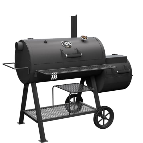 Oklahoma Joe's® Highland Offset Reverse Flow Offset Charcoal Smoker and Grill With 1093 sq. in. Cooking Area in Black - Charcoal Smoker Grill