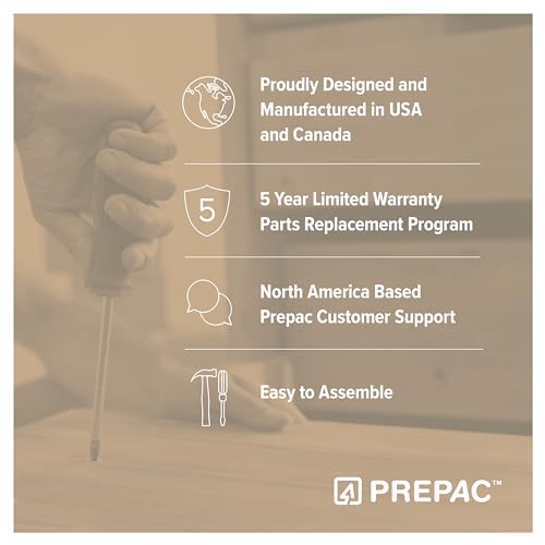 Prepac Yaletown 4 Panel Door Console Table with Storage, Oak Storage Cabinet with Doors and Shelves, Sideboard Storage Cabinet 60" W x 32" H x 16" D, OCBG-2220-1