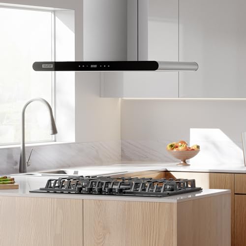Empava 30 in. Gas Stove Cooktop 5 Italy Sabaf Sealed Burners NG/LPG Convertible in Black Tempered Glass EMPV-30GC26, 36 inches