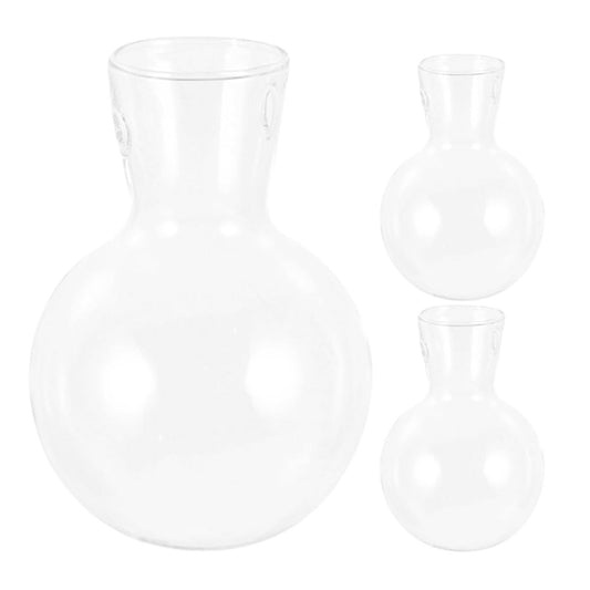 HIAKDOFT 3Pcs Glass Propagation Planter Vase with Wooden Stand, High Borosilicate Plant Terrarium Jars for Hydroponic Plant Propagation and Indoor Desktop Gardening