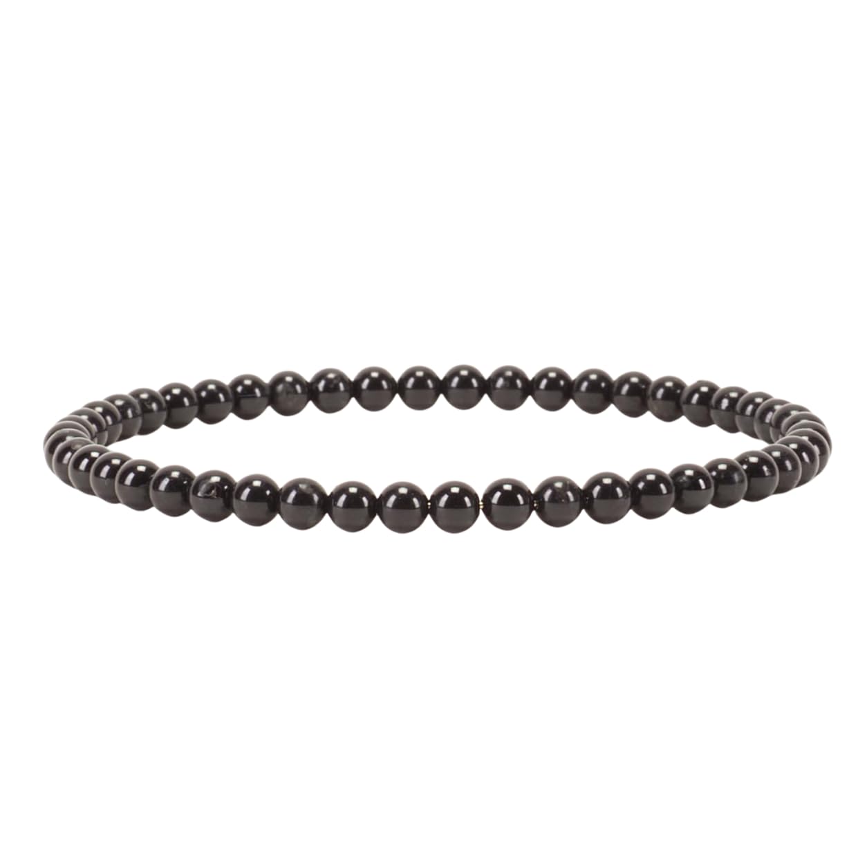 Cherry Tree Collection - Small, Medium, Large Sizes - Gemstone Beaded Bracelets For Women and Men - 4mm Round Beads (Black Agate, Medium)