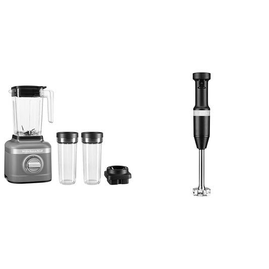 KitchenAid K150 48oz Ice Crushing Blender with Personal Jars, Variable Speed Corded Hand Blender with Blending Jar
