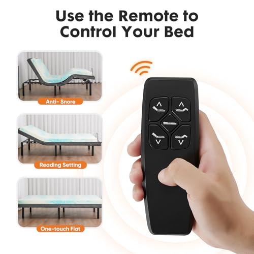 Sweetcrispy Adjustable Bed Frame Twin XL, Ergonomic Electric Bed Base with Wireless Remote and 2 USB Ports, Head and Foot Incline, Zero Gravity Bed, Anti-Snore, Easy Assembly
