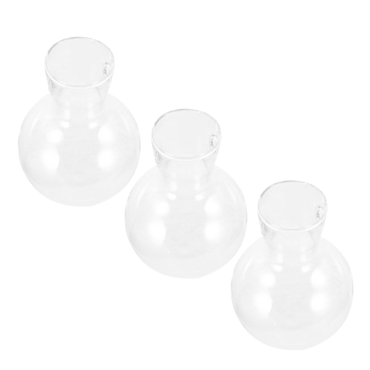 Abaodam 3pcs Hydroponic Plant Vase Glass Propagation Planter with Wooden Stand High Borosilicate Glass Bulb Vase for Desktop Indoor Plant Terrarium Gardening Decor