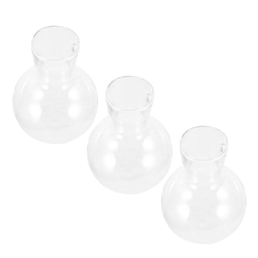 MAGICLULU 3pcs Glass Propagation Vases with Wooden Stand High Borosilicate Hydroponic Plant Planter for Desktop Indoor Terrarium and Plant Propagation