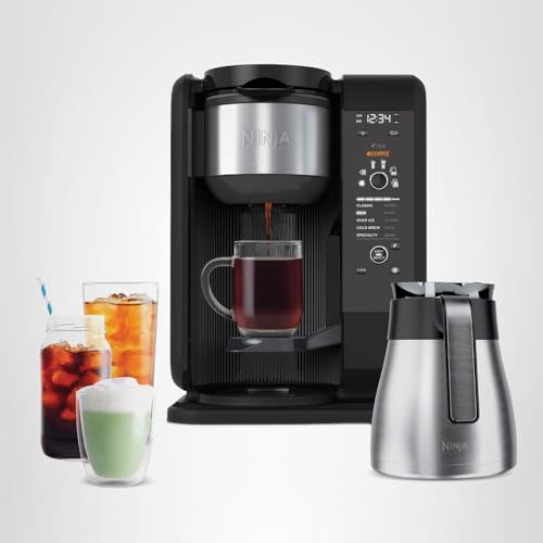 Shark Ninja CP307 Hot and Cold Brewed System W/Thermal Carafe Coffee Maker, Black