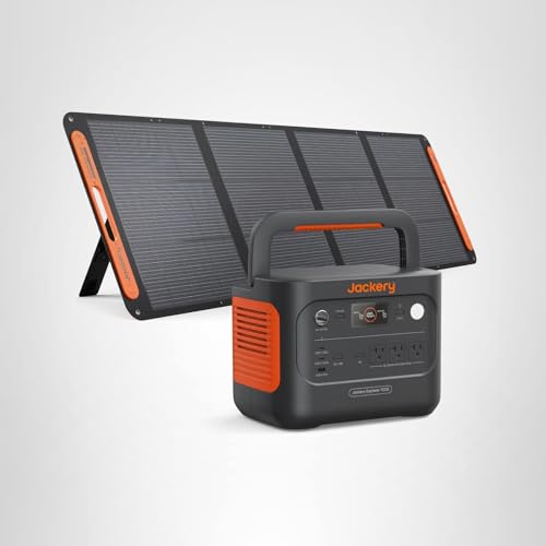 Jackery Solar Generator 1000 v2 with 200W Solar Panel,1070Wh Portable Power Station LiFePO4 Battery,1500W AC/100W USB-C Output, 1Hr Fast Charge for Outdoor,Off-Grid Living,RV,Emergency