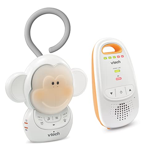 VTech DM1411 Audio Baby Monitor & Portable Soother Dual-Unit Rechargeable Battery, Long Range, Soft-Glow Night Light, Soothing Sounds & Lullabies, Digital Wireless Transmission, Sound Indicator