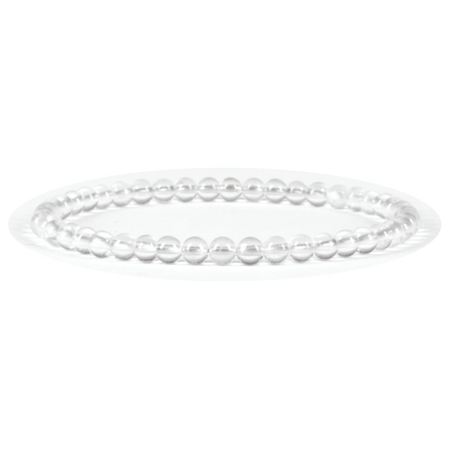 Cherry Tree Collection - Small, Medium, Large Sizes - Gemstone Beaded Bracelets For Women and Men - 4mm Round Beads (Clear Quartz, Medium)