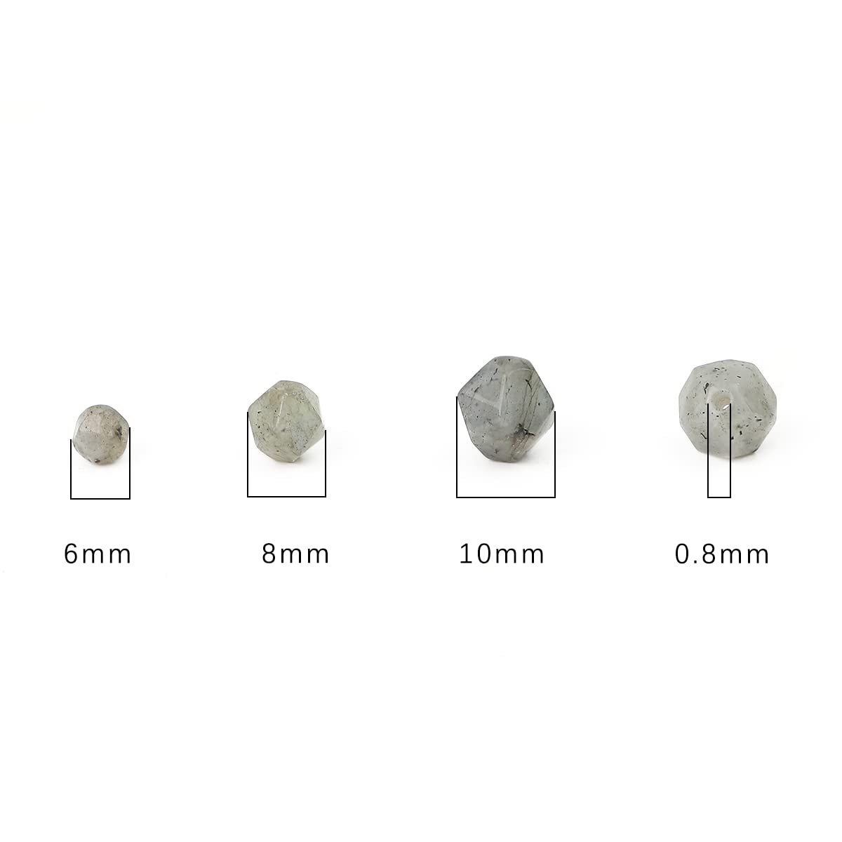 BEADIA Faceted Natural Spectrolite Stone Round Beads 6mm 36cm/Strand for Jewelry Making