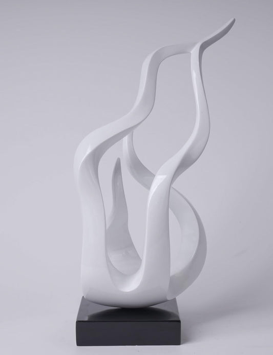NENBOLEC Abstract Sculpture Decor Modern Art Gift Holy Flame Figurine Statue for Home Office Living Dining Room White 16.5 Inch