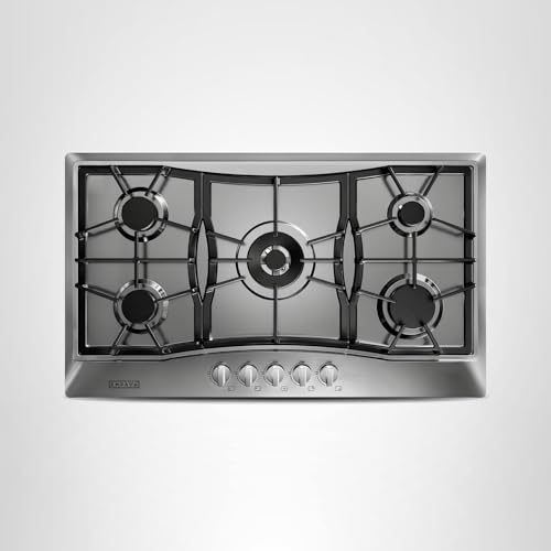 Empava 36 Inch Built-in Gas Cooktop with 5 Sealed SABAF Burners, Stainless Steel Surface, LPG/NG Convertible, Auto Electric Ignition, Flame Failure Protection