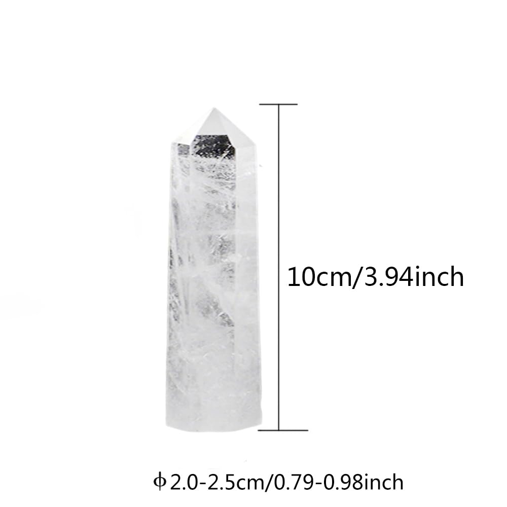 2pcc 3.8-4.2inch White Smelted Stone Wands Tower Figurine Ornaments Polishing Stone Hexagonal Point Obelisk Statue for Aquarium Decorative Rocks Gifts Home Decor(White Smelted Stone/3.8-4.2inch 2pcs)