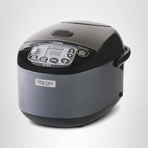 Zojirushi NL-GAC18 BM Umami Micom Rice Cooker & Warmer, 10-Cup, Metallic Black, Made in Japan