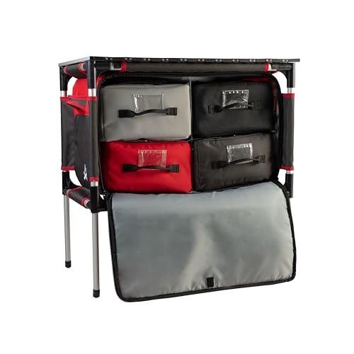 Camp Chef Sherpa Camp Table & Organizer, Table top 27" x 17", Table Height 28", Brick