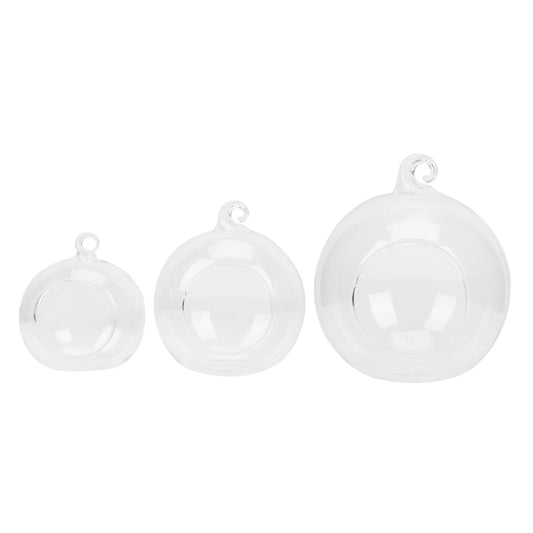 CORHAD 3pcs Hanging Glass Transparent Microlandscape Terrarium for Decoration for Flowers Plants and Moss for Home Office and Cafe Use