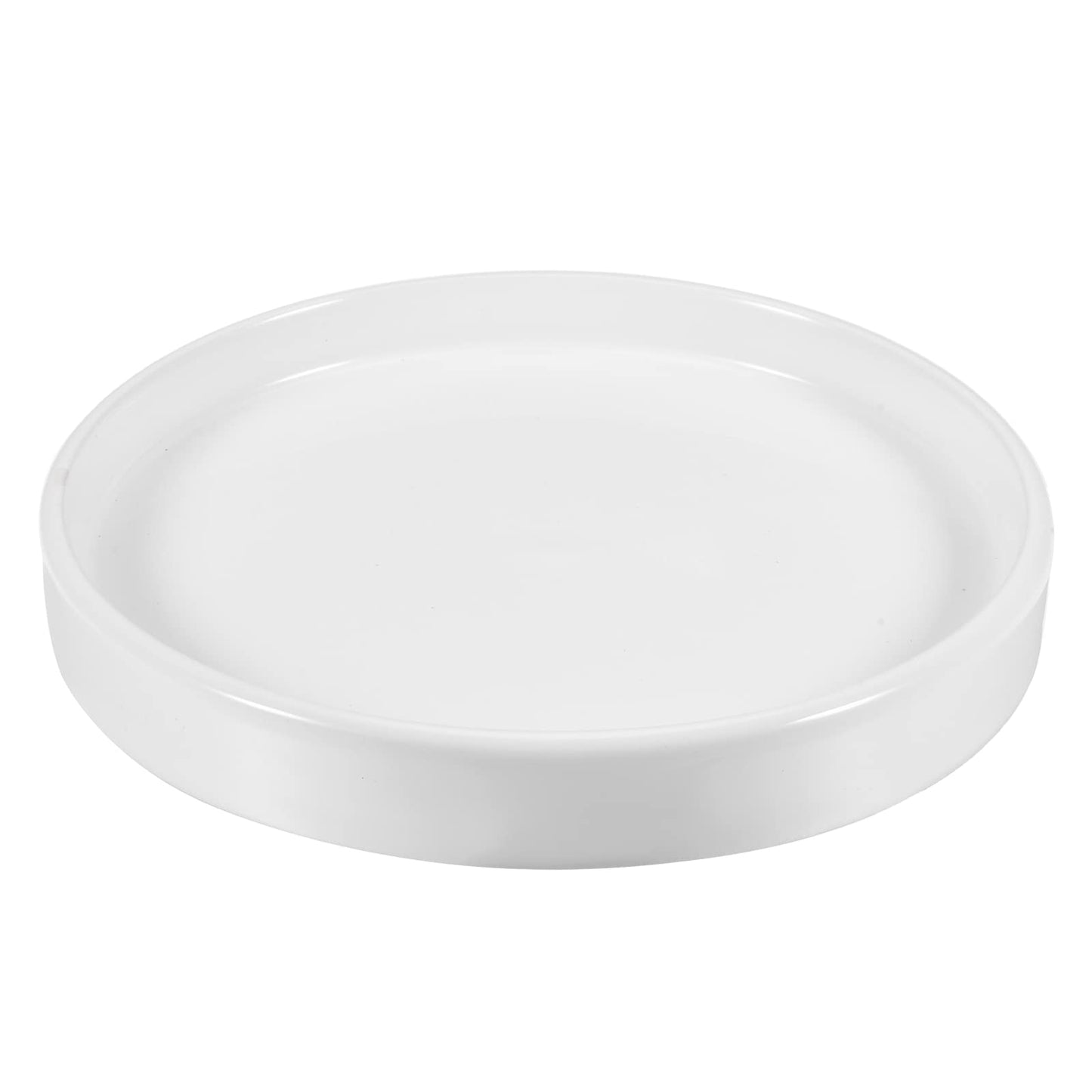 MECCANIXITY Plant Pot Saucer 16.5cm Ceramic Round Flower Drip Tray for Indoor Outdoor, White