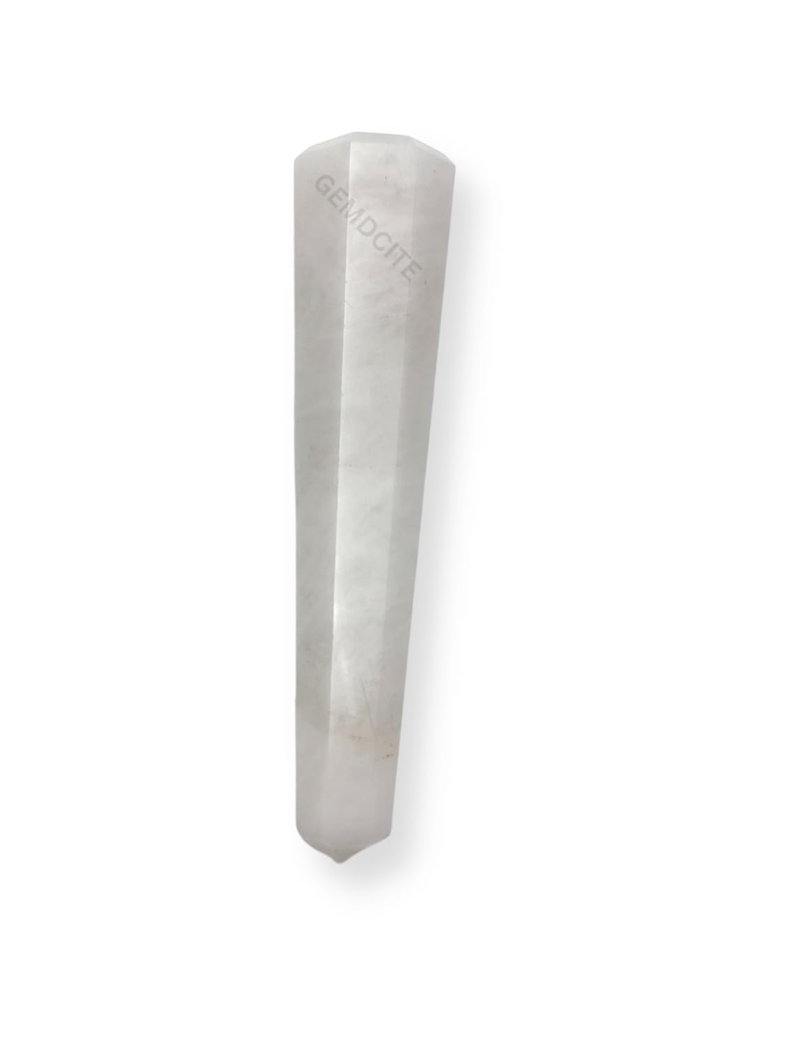 WholesaleGemShop 3 Inch (70 mm) Gemstones Snow Quartz Obelisk Tower Jumbo Facet Aura Rock Crystal Natural Polished Earth Wand Spirit