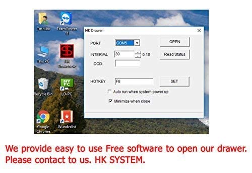 HK SYSTEMS 16inch "Stainless Steel" Front Heavy Duty POS "USB" Interface Cash Drawer with 5Bill/5Coin (BLACK) "NO compatibility with Square POS system for now"